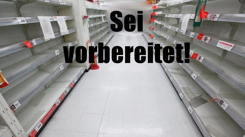 Leerer Supermarkt im Katastrophenfall